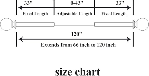Miniatura 5 de Barras de cortina dobles, juego de cortineros telescópicos para tratamiento de ventanas con herrajes, 34 pulgadas de diámetro, barras de cortina