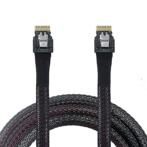 NFHK PCI-E Slimline SAS 4.0 SFF-8654 4i 38pin Host to SFF-8654 Slim SAS Target Cable 50cm
