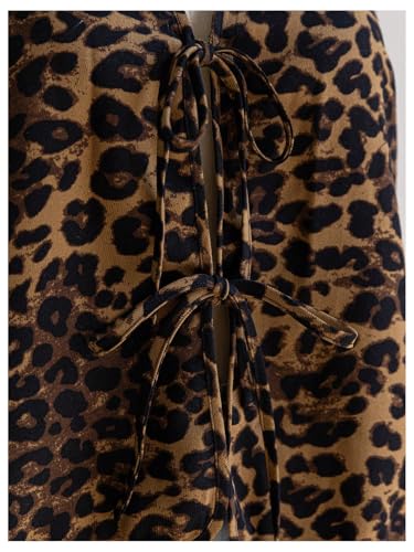 Floerns Women's Plus Size Cheetah Vest Sleeveless Tie Front Leopard Going Top Tops4