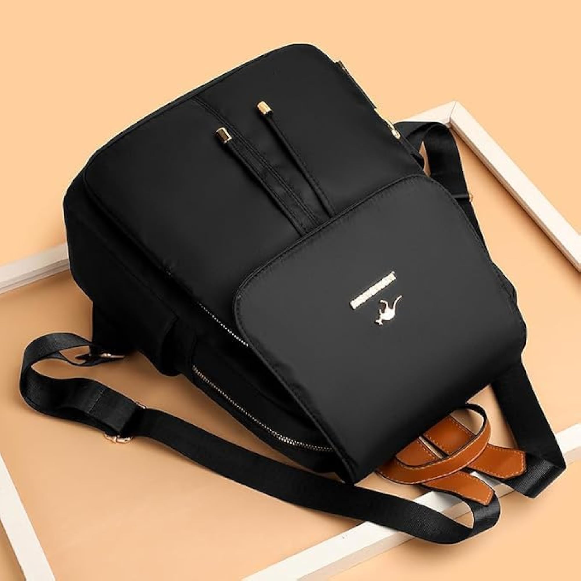 Stylish Women's Flap Backpack with Drawstring Closure