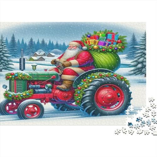 Tractor Navideño 1000 Piezas Rompecabezas Adultos Papel Grueso Escena Navidad Puzzle Regalo Decoración 70x50cm/1000pcs