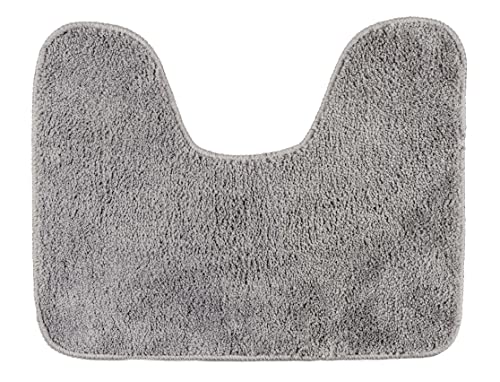 PANA Flauschiger Badvorleger 45x45 Cm – Rutschfeste Mikrofaser-Badematte, Waschbar, Grau