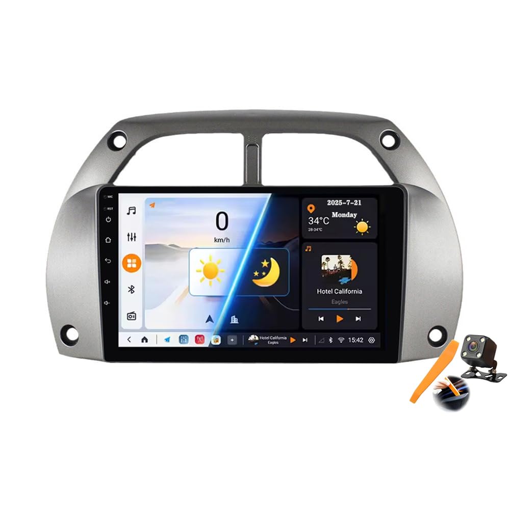 Y200s,Android 15.0 Stéréo Remplacement pour RAV4 2001-2006 Autoradio GPS Navigation 9''Cartablet Lecteur DVD Vidéo Multimédia FM BT Receiver avec Android Auto Carplay