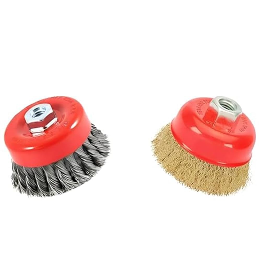 ZIODIC Steel Twisted Cup Brush , Brass Circle Wire Brush Combo for Removing Rust, Paint, Stains, Stubborn dirts, polishing (COLOR MAY VARY) (4 INCH)-image-13