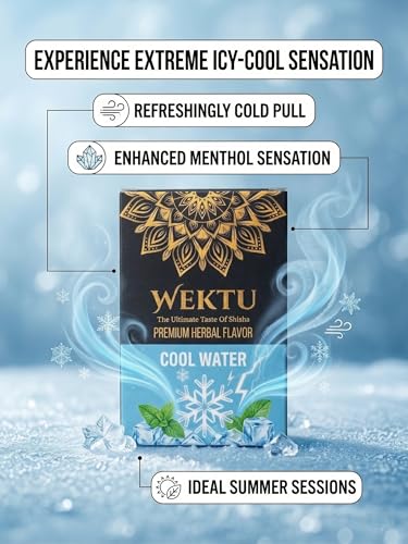 Image of WEKTU Premium Herbal Hookah Flavour, Blueberry and Cool Water, No Tobacco, No Nicotine, Pure Plant Extracts