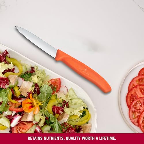Image of Victorinox Swiss Made Stainless Steel Swiss Classic Paring Knife, Straight Edge, Kitchen Tool, Kitchen Item, 8 cm, Orange, 6.7609.C1