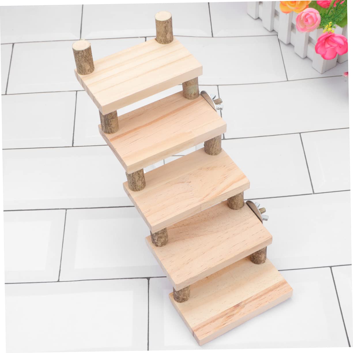 ERINGOGO Creative Parrot Ladder Hamster Climbing Board Ladder Design for Fun Exercise Safe Material for Birds Hamsters Pet Climbing Accessory for Cage Enrichment