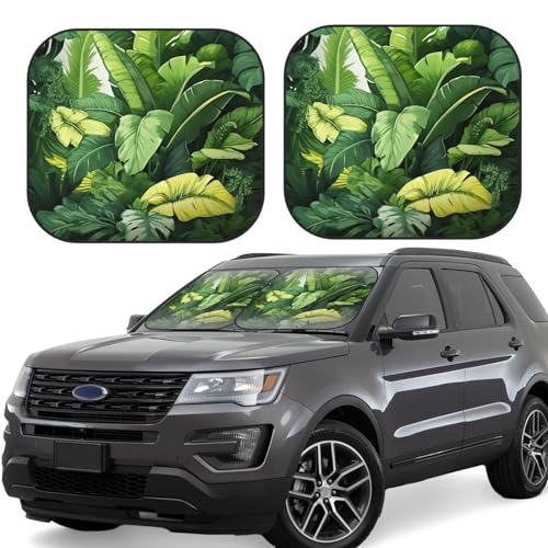 Pare-soleil pour pare-brise de voiture feuilles de bananier pour garder votre SUV au frais en été