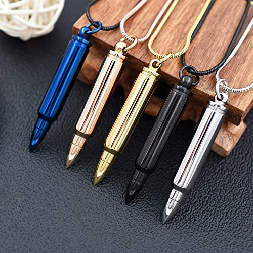 Personalized Custom Bullet Urn Necklaces for Ashes 316L Stainless Steel Bullet Memorial Keepsake Pendant Cremation Ash Urn Necklace for Women Men Keepsake Gift2