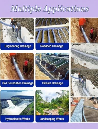 Tuyaux de drainage souterrains flexibles, conception durable 17m - 7