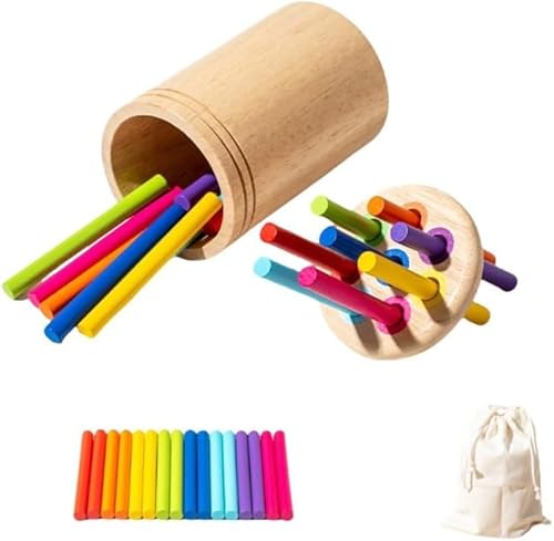 Rutexc 子供用教育色認知モンテッソーリ早期教育分類バケツおもちゃ 知育玩具 木のおもちゃ 男の子 女の子誕生日プレゼント ギフト