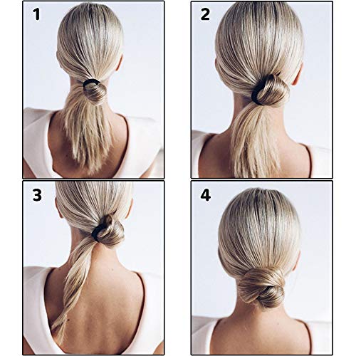 Black Hair Ties, IKOCO Seamless Hair ties Cotton Hair Bands Ponytail Holder Thick Hair No Damage Hair Ties for Women and Men(50 Pack) - Thumbnail 2