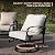 VICLLAX Patio Furniture Set 6 Pieces Outdoor Conversation Set, 3-Seat Sofa with 44.8" Fire Pit Table, 2 Swivel Sofa Chairs and 2 Ottomans for Garden, Poolside, Backyard, Beige Cushion