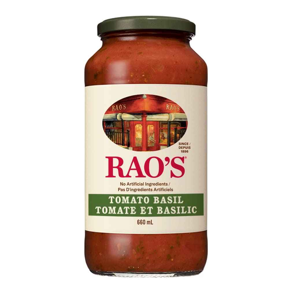 Rao's Tomato Basil Sauce | Slow-Simmered Italian Pasta Sauce | No Added  Sugar | Keto Friendly | 100% Italian Tomatoes, Fresh Basil & Garlic | 660g  : Amazon.ca: Grocery & Gourmet Food