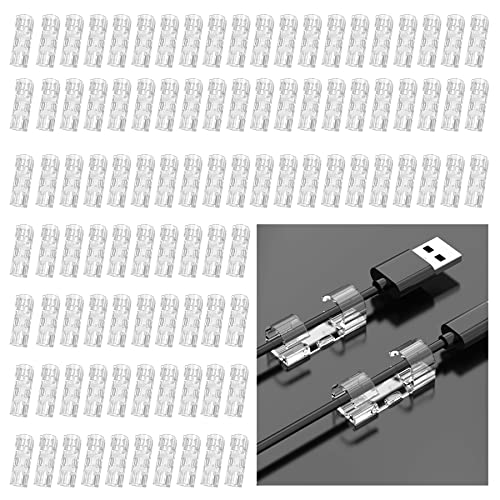 100 PCS Cable Clips, Finisher Wire Clamp,Wall Cable Clips,Cable Holder Transparent,Clear Cable Clips,Clear Self Adhesive Clips,Fits Most Wires, Small Size and Space Saving（Transparent）