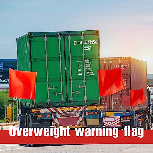Image of Kinlop 10 Pcs 24 inch x 24 inch Safety Flag Traffic Warning Flag with 35'' Wooden Dowel for Trucks Trailer and Pedestrian Crossings Construction Sites (Classic)