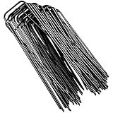 6 Inch Galvanized Garden Landscape Staples Stakes, Heavy Duty Anti Rust U-Shaped Weed Barrier Fabric Stakes for Holding Fence Ground Cover Artificial Turf Soaker Hose Dripper Irrigation (10)
