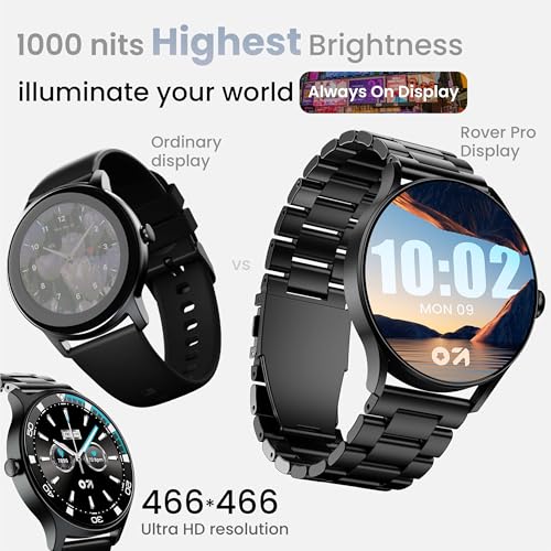 Image of GOBOULT Rover Pro Smartwatch 1.43'' AMOLED, BT Calling 5.3, 1000 Nits Brightness, IP68, 150+ Watchfaces, 120+ Sports Modes, AI Voice Assistant, SpO2 Monitoring (Coal Black)
