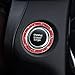 ToBeQueen Red Push Start Button Cover Ring, Interior Crystal Diamond Rhinestone Engine Start Ring Emblem Sticker, Glitter Car Accessories for Women
