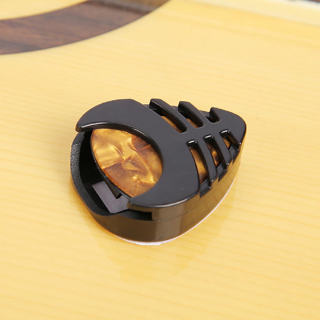 Porta Plettri Per Chitarra Con 6 Plettri Gratis - Supporto Adesivo A Molla Per Chitarra, Basso E Ukulele