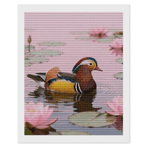 Art diamant canard mandarin maccbn kit peinture diamant 5D lotus loisir créatif maison