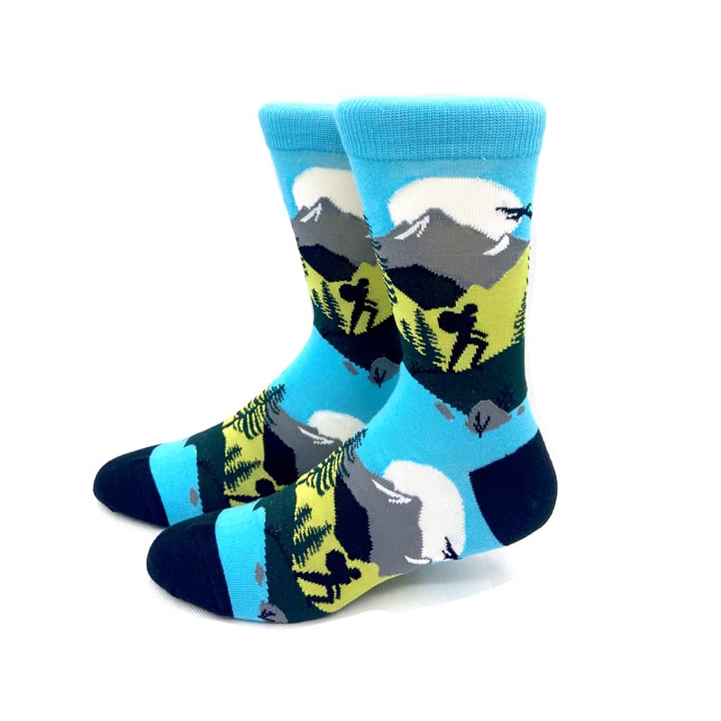 Mountain Climber Crew Socks | Gift Idea for Men Women Boys & Girls | Smart Fun Hiking Design | Size 5-10 | Mountain Climber