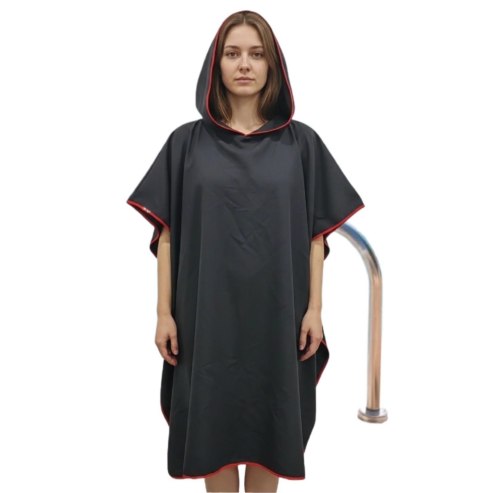 ATEUXOL Quick-drying Surf Poncho Quick-Dry Hooded Beach Towel Changing Cape High Absorbency Swim Surf Robe For Easy Carry And Quick Drying(Black)