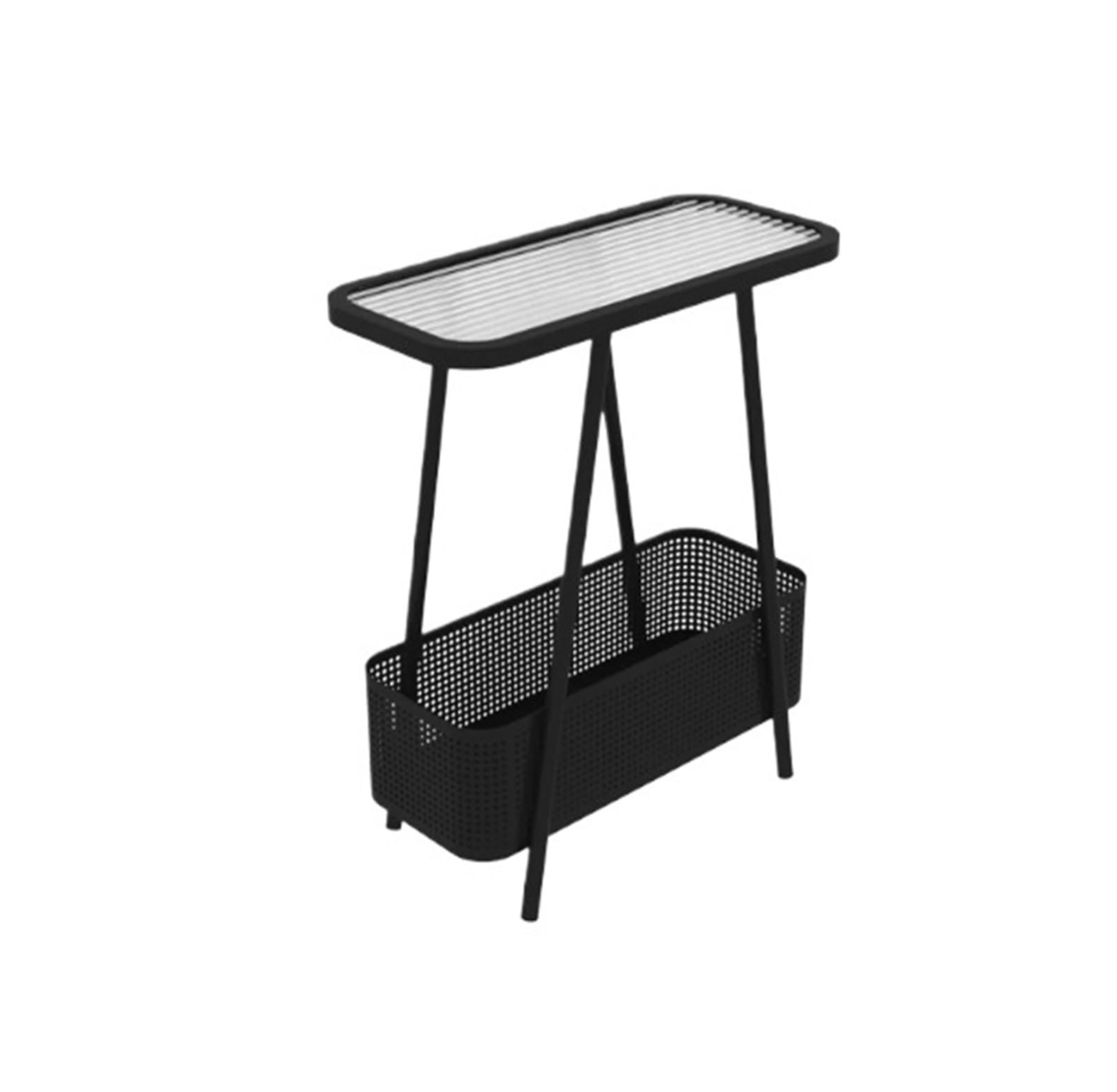 Table de chevet mince en fer forgé artisanale et compacte beige