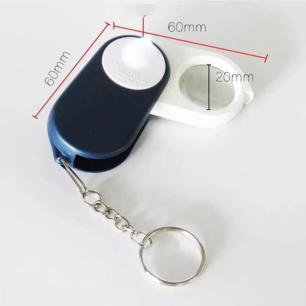 Powiększająca 10-krotna mini lupa z diodami LED Podświetlana składana kieszonkowa lupa z soczewką Lupa na monety Hobby Trave, Czytanie, Hobby, Nauka, Książki Niebieskie okulary Beauty Comes