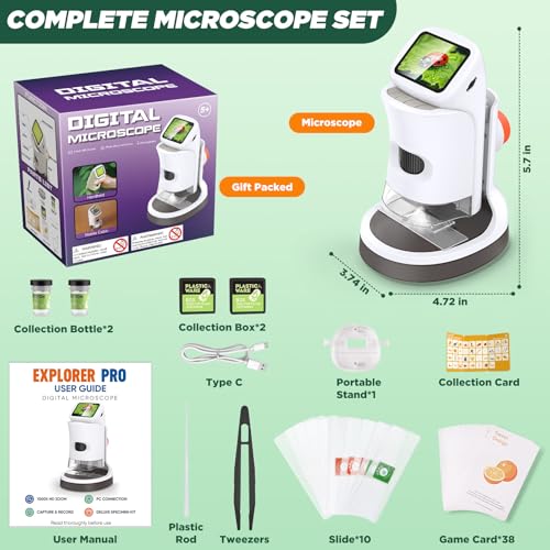 Kids Digital Microscope 1000X 1080P with Screen | Handheld Pocket Microscope for Kids 5-12, Portable Rechargeable STEM Science Kit, Educational Toy Gift for Boys & Girls (2026 New) - Image 6
