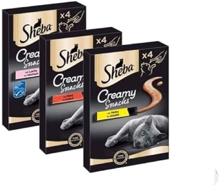 Sheba Snack Per Gatti - 18 Bastoncini Cremosi Da 12g (Pollo, Salmone, Manzo) - Foto 2
