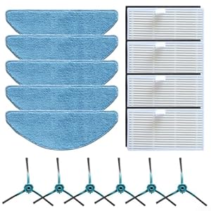 Essential Accessories for MEDION Robot Vacuums X41 SW/X42 SW+ Replacement Filters, Mop Cloths & Side Brushes for Cleaner Floors