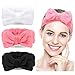 Produktbild Bowknot Haarband für Make up - 3 Stück Kosmetische Stirnbänder Korallen Samt Elastisches Haarband zum Waschen Spa Yoga Beauty Gesichtspflege Make-up für Damen