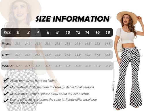 Bell Bottom Jeans for Women High Waisted Stretch Plaid Flare Jeans Denim Bootcut Pants4