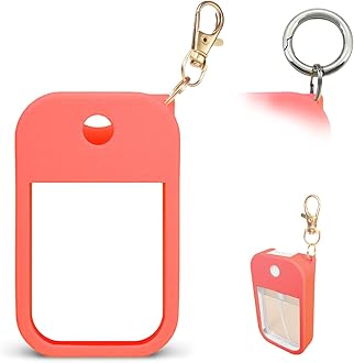 1 PC Soft Silicone Case for Touchland Power Mist (1FL. OZ./30 mL), Protective and Stylish Case with Keychain Compatible with Touchland Hand Sanitizer Spray (Red)