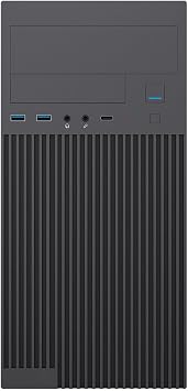 CiT Mentor Office PC Case Micro ATX, Compact USB-C Computer Case, Black