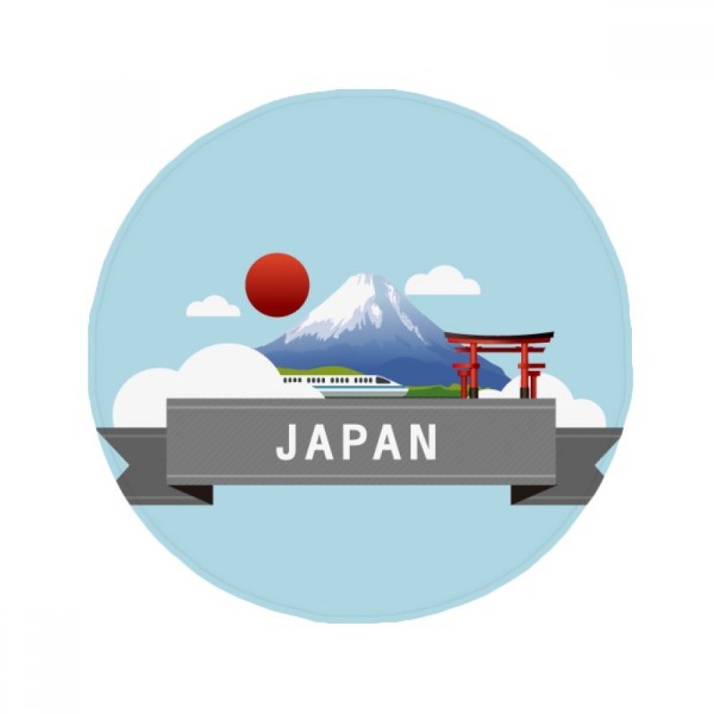 Tapis de bain Mont Fuji et train japonais pour une décoration de salle de bain zen