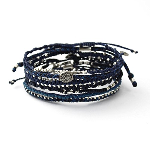 Wakami Earth Charm Bracelet | Handmade Women's Jewelry | Boho Bracelets for Women & Men | Trendy Beaded Bracelet Stack | Waterproof | Fair Trade | Braided