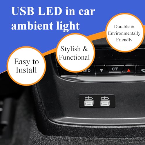 Lámpara LED USB para Interior de Auto 4 piezas Rojo miniatura 4
