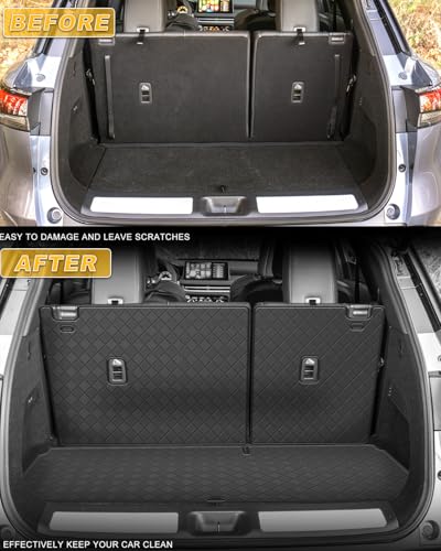 Image of Cargo Mat & Backrest Mat Fit for 2022-2026 Infiniti QX60 | All Weather Protection PU Leather Cargo Liner and Backrest Mat