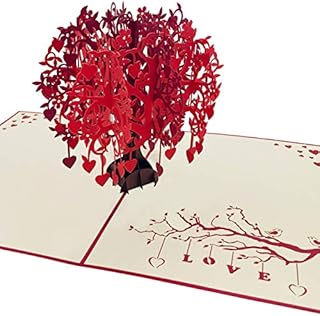 Love Tree Card by DEVINE Popup Cards | Happy Wedding Anniversary Card for Wife Husband | Valentines Day Card |3D Birthday Card for Mum Kids |Pop Up Birthday Cards for Women| Pop Up Cards Gifts