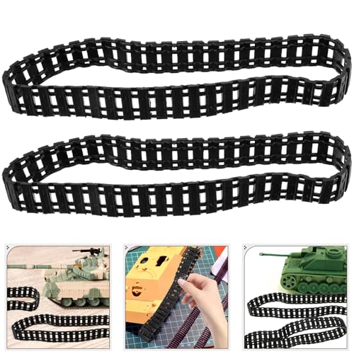 ORFOFE 2 Piezas Pistas de Tanque Pista de Plástico de Repuesto DIY Coche de Juguete - imagen 3