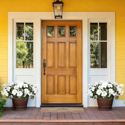 Image of Artificial Flowers for Outdoors, Faux Petunias Spring Summer Decoration, Fake Flowers Plants UV Resistant Look Real Silk Flowers for Outside Planter Front Door Porch Patio Yard (6, White)
