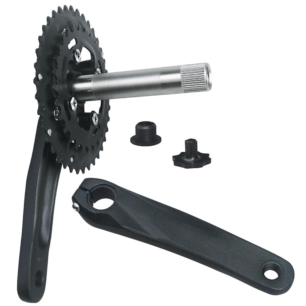 Hollow zintegrowany zestaw korbowy do roweru górskiego rower ze stopu aluminium zestaw korb 64/104BCD 26-36T 28-38T podwójny mechanizm korbowy 170 mm MTB korba