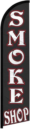 Infinity Republic - Bandera de manga completa sin viento de Smoke Shop (negro) - Perfecto para tiendas de humo, negocios, tiendas de vapeo, ferias