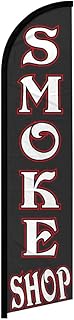 Infinity Republic - Smoke Shop (Black) Windless Full Sleeve Banner Swooper Flag - Perfect for Smoke Shops, Businesses, Vape Shops, Trade Shows etc!
