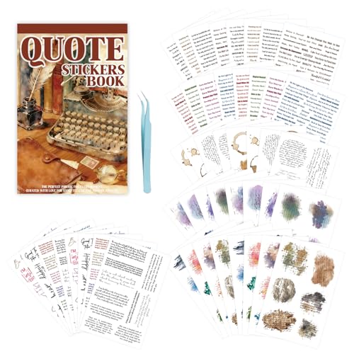 ZHIJIANHZ Transparent PET Quote Stickers 48 Sheets 1100+ Pcs Scrapbook Supplies Word Stickers for Journaling Vision Board Card Making Junk Journal