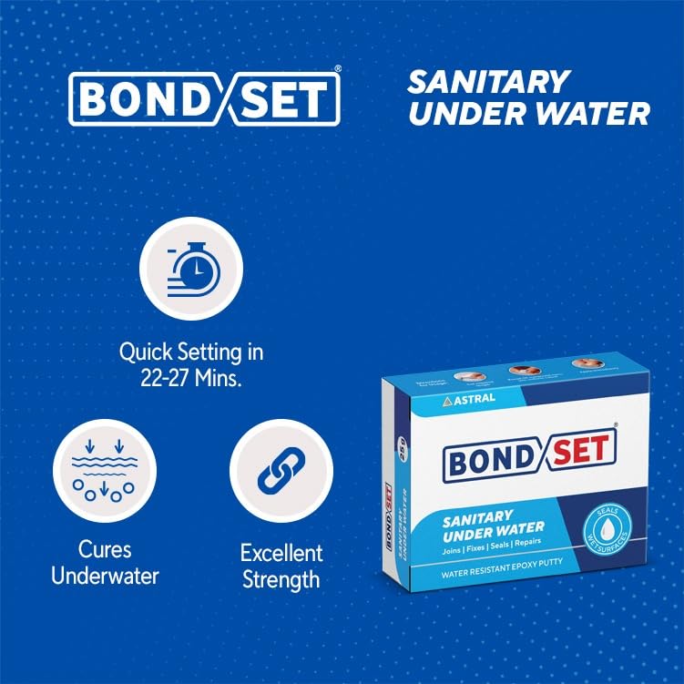 Image of Sanitary Under Water, 60g x 6 Pack| Fast-Setting Waterproof Epoxy Putty for Wet, Damp & Underwater Repairs | 5-10 Minute Setting | Strong Bond for Pipes, Tanks & Surfaces