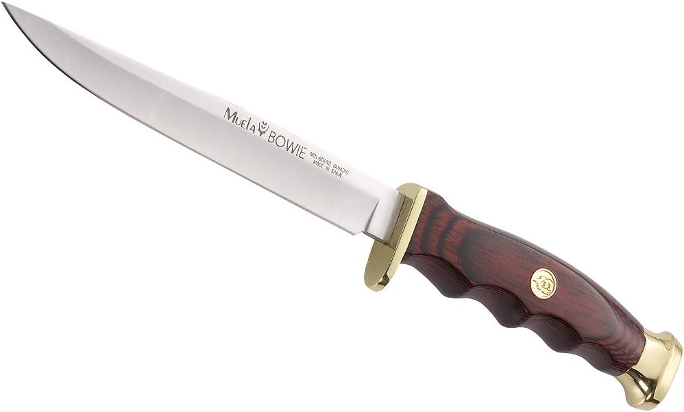 MUELA BWF-14 Coral Pakkawood Handle Hunting Knife with Leather Sheath
