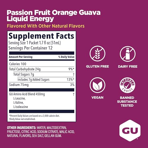 Image of GU Energy, Liquid Energy, Passion Fruit Orange Guava - 12 Count